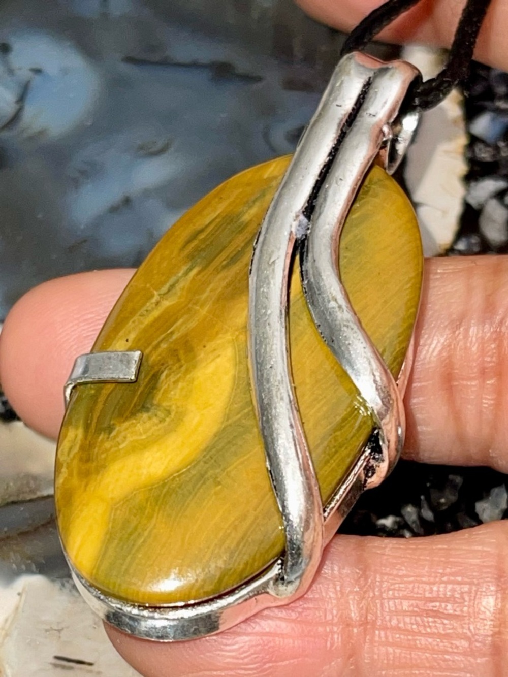 Orb Rhyolite Jasper Crystal Pendant 2 1/4”